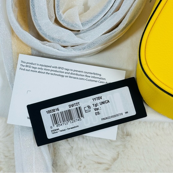 Versace La Medusa Mini Yellow Crossbody Top Handle Shoulder Bag NWT - Picture 13 of 14